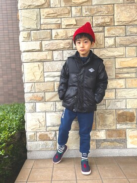 「BeBe（ベベ）のアイテム（ジャケット/アウター）」を使った、YUKI☆さん（キッズ・123cm）の冬コーディネート