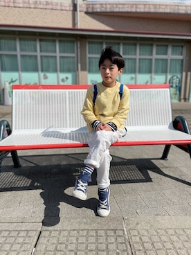「AIGLE（エーグル）のアイテム」を使った、YUKI☆さん（キッズ・123cm）の春コーディネート