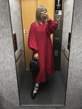 「アイテム（デジタル腕時計）」を使った、芽ねぎさん（レディース・169cm）の秋コーディネート