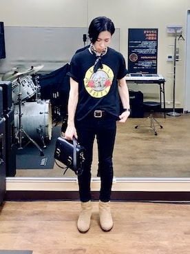 「HERZ（ヘルツ）のアイテム」を使った、Keisuke Valentineさん（メンズ・174cm）の夏コーディネート