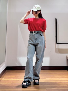 「KBF（ケイビーエフ）のアイテム（帽子）」を使った、とももももさん（レディース・157cm）の夏コーディネート