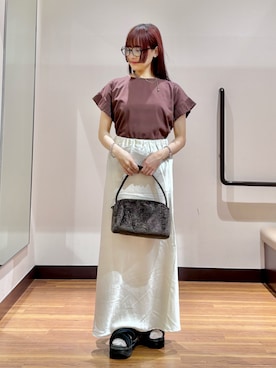 「SMELLY（スメリー）のアイテム（メガネ）」を使った、とももももさん（レディース・157cm）の夏コーディネート