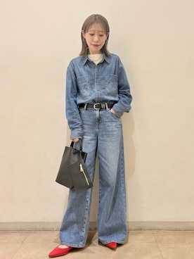 「LE TALON（ルタロン）のアイテム（トートバッグ）」を使った、OFUさん（レディース・157cm）の冬コーディネート