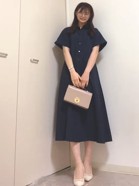 「GU（ジーユー）のアイテム（ワンピース/ドレス）」を使った、miuさん（レディース・156cm）の春コーディネート