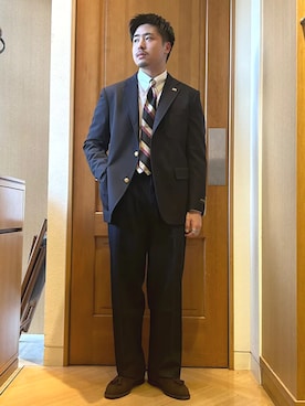 「SHIPS（シップス）のアイテム（パンツ）」を使った、花田さん（メンズ・168cm）の春コーディネート