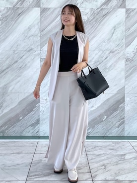 「COUP DE CHANCE（クードシャンス）のアイテム（ベスト）」を使った、saesae515さん（レディース・159cm）の夏コーディネート