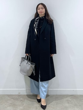 「アイテム（チェスターコート、ブラック系）」を使った、saesae515さん（レディース・159cm）の秋コーディネート