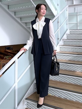 「COUP DE CHANCE（クードシャンス）のアイテム（ベスト）」を使った、saesae515さん（レディース・159cm）の冬コーディネート