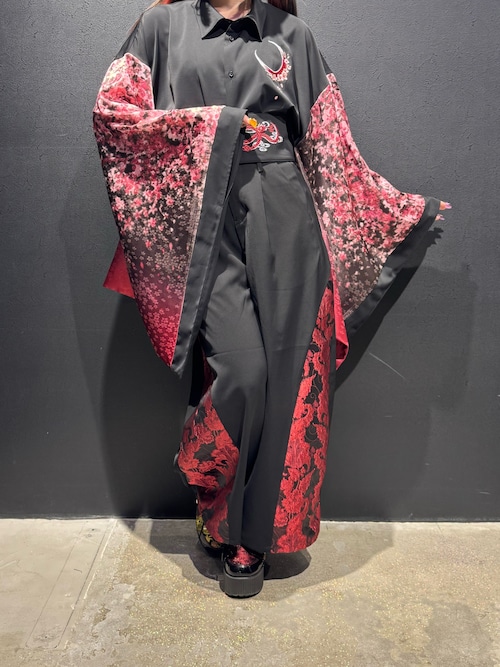 ❤️着物お出かけバンブーbag 気品溢れる大人black linen 豪華刺繍 蛇×蓮刺繍帯ベルト（ベルト）｜REZEN（リゼン）のファッション通販