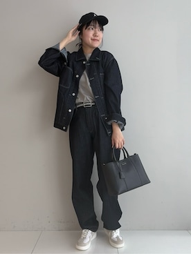 「TAKEO KIKUCHI（タケオキクチ）のアイテム（パンツ）」を使った、3o0eさん（レディース・169cm）の冬コーディネート