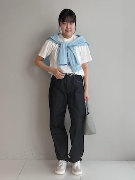 「TAKEO KIKUCHI（タケオキクチ）のアイテム（パンツ）」を使った、3o0eさん（レディース・169cm）の冬コーディネート