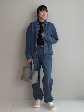 「TAKEO KIKUCHI（タケオキクチ）のアイテム（パンツ）」を使った、3o0eさん（レディース・169cm）の春コーディネート