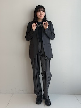 「TAKEO KIKUCHI（タケオキクチ）のアイテム（パンツ）」を使った、3o0eさん（レディース・169cm）の冬コーディネート