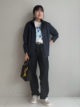 「TAKEO KIKUCHI（タケオキクチ）のアイテム（パンツ）」を使った、3o0eさん（レディース・169cm）の冬コーディネート