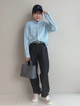 「TAKEO KIKUCHI（タケオキクチ）のアイテム（パンツ）」を使った、3o0eさん（レディース・169cm）の冬コーディネート