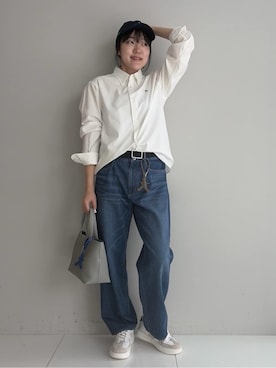 「TAKEO KIKUCHI（タケオキクチ）のアイテム（パンツ）」を使った、3o0eさん（レディース・169cm）の春コーディネート