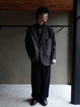 「ANCELLM（アンセルム）のアイテム」を使った、宮木 佑さん（メンズ・170cm）の秋コーディネート