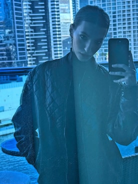 「666（シックスシックスシックス）のアイテム（ライダースジャケット、ブラック系）」を使った、medusasnake333さん（レディース・160cm）の春コーディネート