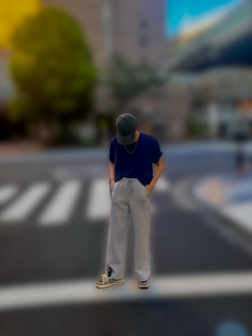「GU（ジーユー）のアイテム（帽子）」を使った、kai.mr216さん（メンズ・182cm）の夏コーディネート