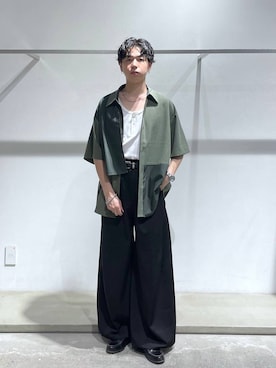 「HARE（ハレ）のヘンリーネックリブタンク(HARE)（タンクトップ、ホワイト系）」を使った、k0ta1101さん（メンズ・164cm）の夏コーディネート