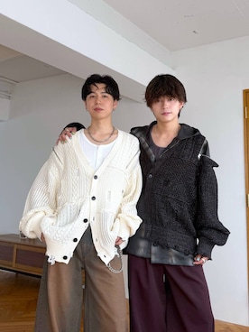「HARE（ハレ）の【SET UP対応】コーティングカコウデニムパンツ(HARE)（デニムパンツ、ブラウン系）」を使った、k0ta1101さん（メンズ・164cm）の夏コーディネート