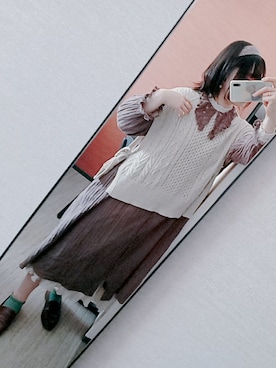 「アイテム（トップス）」を使った、あか さたなさん（レディース・162cm）の春コーディネート