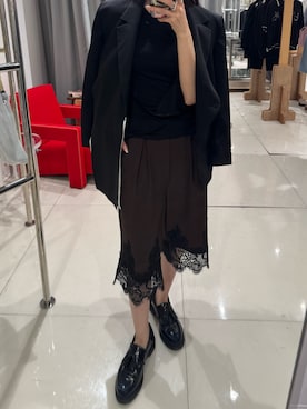 「TELOPLAN（テーロプラン）の【TELOPLAN】26SS新作 Ersen Half Pants / エルセンハーフパンツ（その他パンツ、ブラウン系）」を使った、HIGASH STAFFさん（レディース・163cm）の夏コーディネート