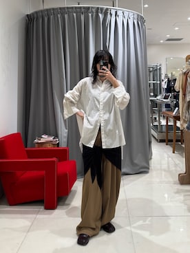 「leinwande（ラインヴァンド）の【leinwande】26SS新作 Scarf Camisole（キャミソール、ブラック系）」を使った、HIGASH STAFFさん（レディース・163cm）の夏コーディネート