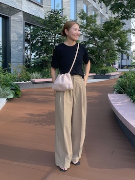 「gemeil（ジェムイル）のアイテム（バッグ）」を使った、risakogemさん（レディース・167cm）の夏コーディネート