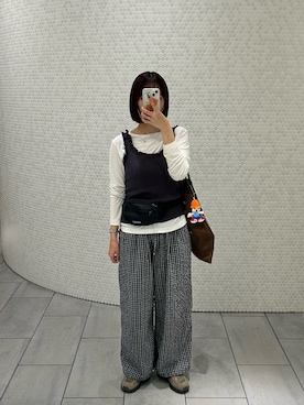 「アイテム（ボディバッグ/ウエストポーチ）」を使った、miiさん（レディース・152cm）の夏コーディネート