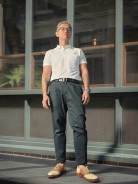 「COLE HAAN（コールハーン）のアイテム」を使った、Benjamin Hsuさん（メンズ・170cm）の夏コーディネート