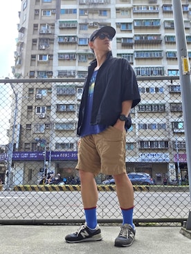 「Quiksilver(クイックシルバー)のアイテム」を使った、Benjamin Hsuさん(メンズ・170cm)の夏コーディネート