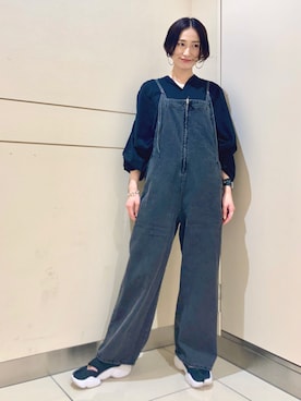 「AMERICAN HOLIC」｜「アイテム（サロペット/オーバーオール）」を使った、eveさん（レディース・165cm）の春コーディネート