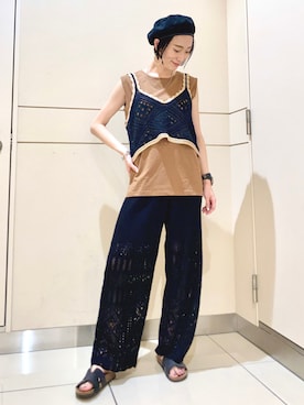 「サマーニット」｜「アイテム（アンサンブル）」を使った、eveさん（レディース・165cm）の夏コーディネート