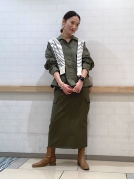 「AMERICAN HOLIC」｜「アイテム（ブルゾン）」を使った、eveさん（レディース・165cm）の冬コーディネート