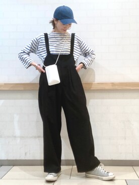 「AMERICAN HOLIC」｜「アイテム（サロペット/オーバーオール）」を使った、eveさん（レディース・165cm）の春コーディネート