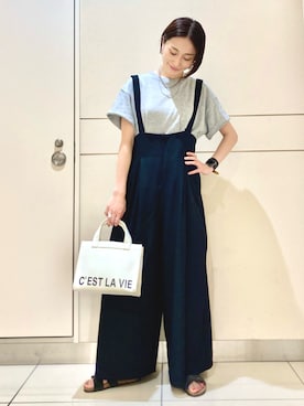 「AMERICAN HOLIC」｜「アイテム（サロペット/オーバーオール）」を使った、eveさん（レディース・165cm）の夏コーディネート