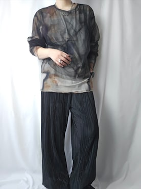 「THE YOn（ザヨン）のアイテム（トップス、ブラック系）」を使った、.megさん（レディース・160cm）の秋コーディネート