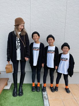 「RE/SP（アールイーエスピー）のアイテム（トップス）」を使った、saoriさん（キッズ・171cm）の秋コーディネート