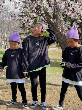 「RE/SP（アールイーエスピー）のアイテム（トップス）」を使った、saoriさん（キッズ・171cm）の春コーディネート