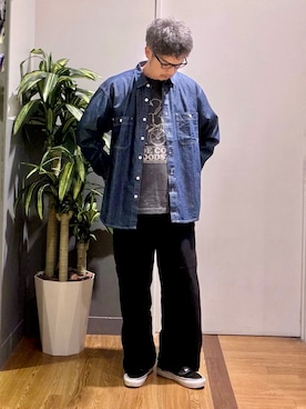 「BACK NUMBER（バックナンバー）のBACK NUMBER(バックナンバー)ダックライクパンツ（その他パンツ、ブラック系）」を使った、nobata00さん（メンズ）の春コーディネート