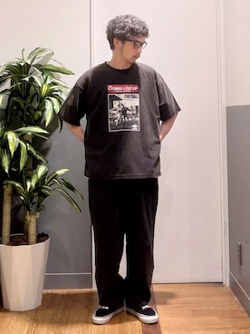 「Levi's（リーバイス）のLevi's(リーバイス)５７８バギー（デニムパンツ、ブラック系）」を使った、nobata00さん（メンズ）の夏コーディネート