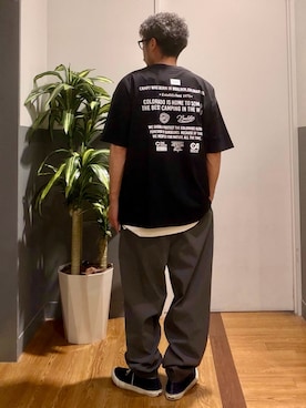 「CAMP7（キャンプセブン）のCAMP7(キャンプ7)ＯｎｅＯｃｅａｎ半袖Ｔシャツ（Tシャツ/カットソー、ブラック系）」を使った、nobata00さん（メンズ）の春コーディネート