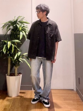 「Levi's（リーバイス）のLevi's(リーバイス)５６５ルーズストレート（デニムパンツ、ブルー系）」を使った、nobata00さん（メンズ）の夏コーディネート
