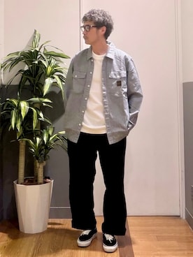 「BACK NUMBER（バックナンバー）のBACK NUMBER(バックナンバー)【メンズ】ストレッチワイドトラウザー（その他パンツ、ブラック系）」を使った、nobata00さん（メンズ）の秋コーディネート