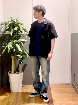 「Levi's（リーバイス）のLevi's(リーバイス)５０５レギュラー（デニムパンツ、ブルー系）」を使った、nobata00さん（メンズ）の夏コーディネート