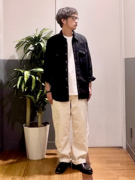 「Levi's（リーバイス）のLevi's(リーバイス)【メンズ】「568」ルーズストレート（デニムパンツ、ホワイト系）」を使った、nobata00さん（メンズ）の夏コーディネート