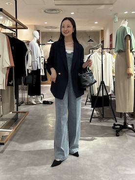 「PAPILLONNER（パピヨネ）のステンレスメタルチョーカー（ネックレス、シルバー系）」を使った、takaokaさん（レディース・157cm）の夏コーディネート