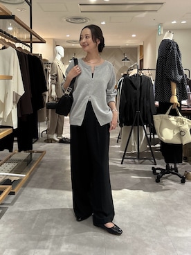 「PAPILLONNER（パピヨネ）のステンレスメタルチョーカー（ネックレス、シルバー系）」を使った、takaokaさん（レディース・157cm）の秋コーディネート