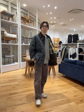 「Barbour（バブアー）のアイテム（その他アウター）」を使った、yugoiida1009さん（メンズ・171cm）の秋コーディネート